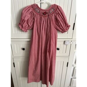 Vive La Vete Arkansas Razorback Smocked Dress Size 6 Girls